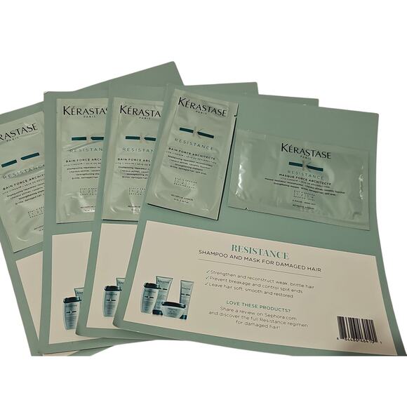 Kerastase Bain Force Architecte Masque Shampoo and Mask Sample Packs Bundle - Picture 1 of 5